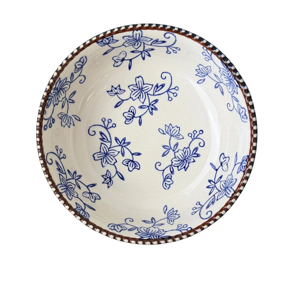 Temp-tations by Tara Floral Lace Blue 6.5 Inch Bowls Set of 3 PPP-JN-939400